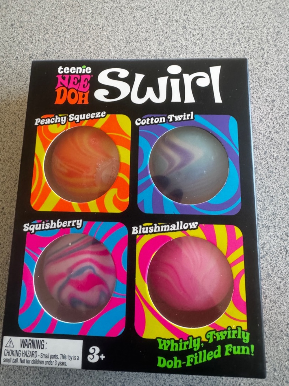 New Nee Doh teenie Swirl 4 Pack Whirly Twirly Doh-Filled Balls Squishy Fun